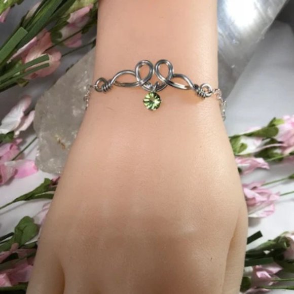 Peridot Bracelet- The Pixie Dust Peridot Sterling Silver Bracelet - Picture 2 of 7